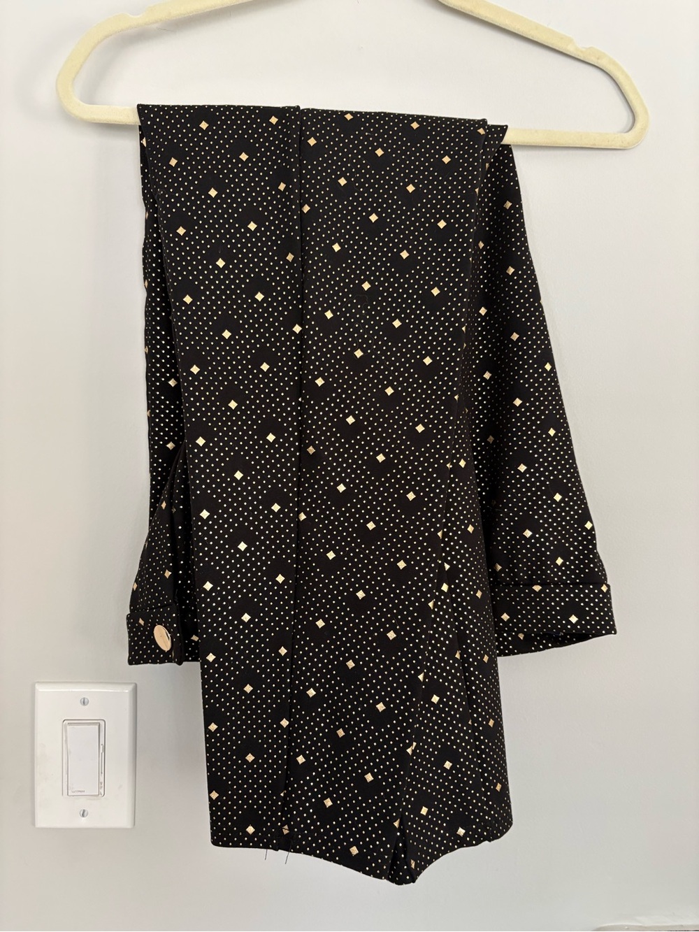 Black Polka Dot Pants with gold Diamond Print